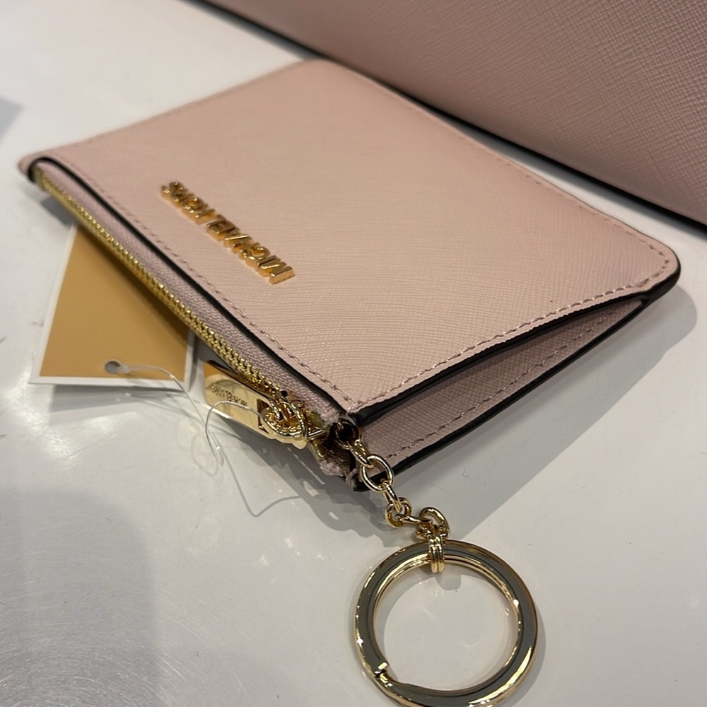 MICHAEL KORS
Jet Set Travel Small Saffiano Leather Top Zip Coin Pouch With ID